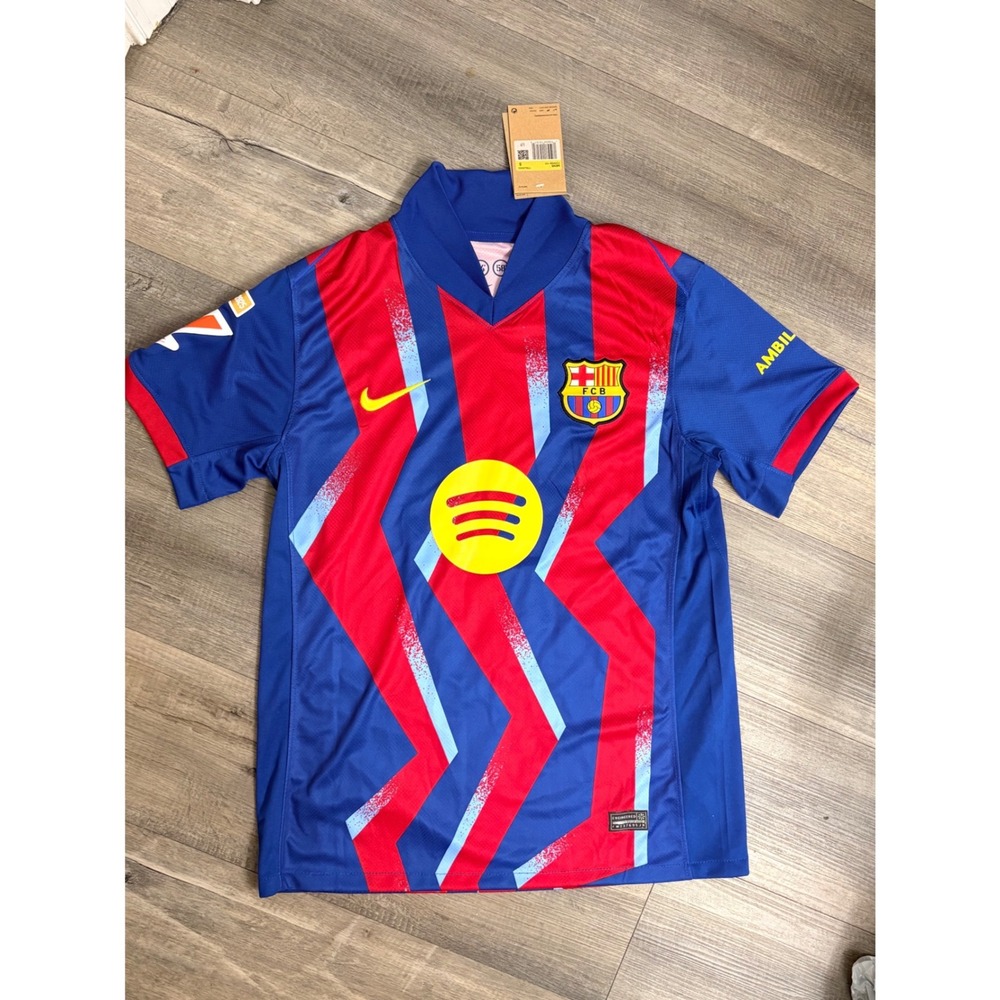 Nike FC Barcelona 2024-25 Pre-Match Jersey Blue Red CD0699-100 Mens Small NWT